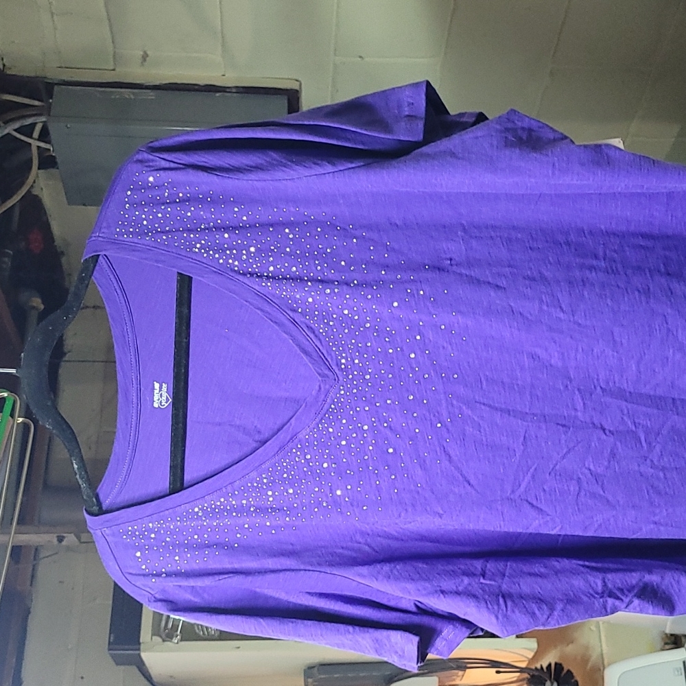 Avenue purple white rhinestones top NEW WITH TAGS
